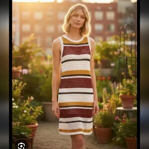 Nine West Crochet Knee-Length Dress